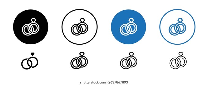 Set of colored pixel perfect Couple Ring icon with 1 unexpanded, 1 silhouette, Two interlocked rings representing engagement, wedding, or a couple.