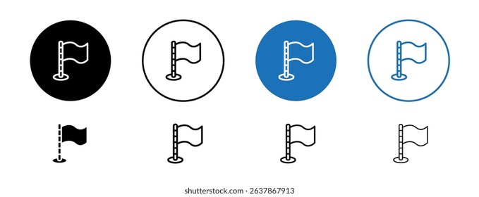 Set of colored pixel perfect Flag icon with 1 unexpanded, 1 silhouette, A standard waving flag symbol representing country, territory, or marker.