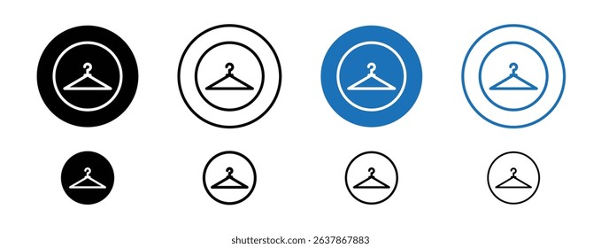 Set of colored pixel perfect hanger icon with 1 unexpanded, 1 silhouette, A clothing hanger icon typically used for wardrobes or fashion-related themes.