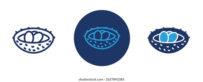 Set of colored pixel perfect Nest icon with 1 unexpanded, 1 silhouette, Nest icon showing a bird�s nest, symbolizing home or safety.