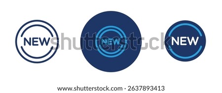 Set of colored pixel perfect New symbol icon with 1 unexpanded, 1 silhouette, New symbol icon indicating novelty or recently added content.
