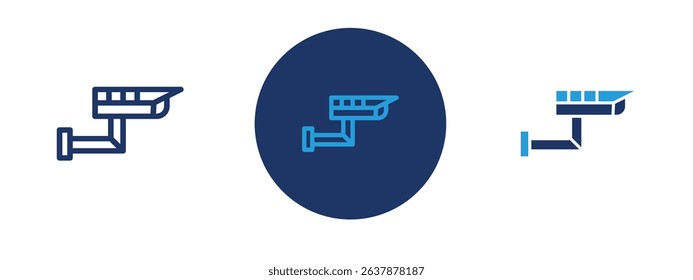 Set of colored pixel perfect Surveillance icon with 1 unexpanded, 1 silhouette, Surveillance icon depicting monitoring and security systems.