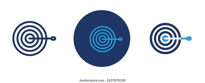 Set of colored pixel perfect Target icon with 1 unexpanded, 1 silhouette, Target icon representing goals, focus, or aiming concepts.