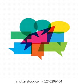 Set of colored pop art Speech Bubbles. Vector illustration. Collection of retro speech bubbles