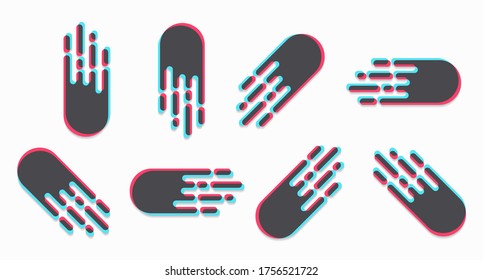 A set of colored quick buttons drawn in a flat style and isolated on a white background. Vector illustration
