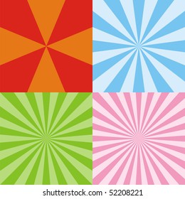 Set of colored radiant backgrounds