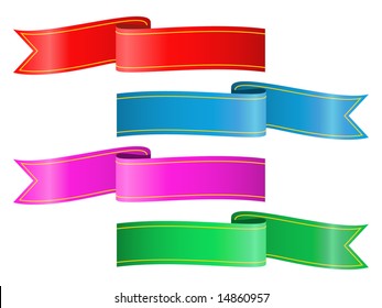 set of colored ribbons