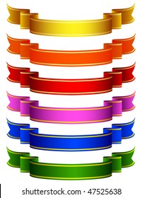 set of colored ribbons