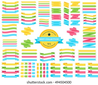 Set of colored ribbons background concept. Vector illustration design. Template for web and  mobile