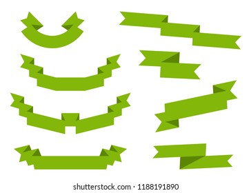 Set of colored ribbons. Collection of banners and ribbons over white background