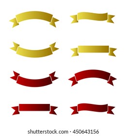 set of colored ribbons on a white background