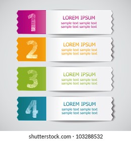 set of colored ribbons for product choice or versions 3