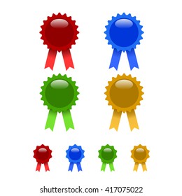 Set of colored ribbons, colored ribbon icons, ribbon icons. Vector illustration.