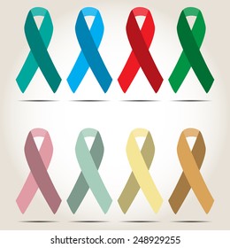 Set of colored ribbons symbolic