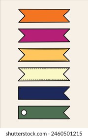 Conjunto de cintas de colores. Ilustración vectorial en estilo de diseño plano.