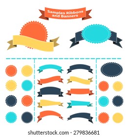 Set of colored ribbons, vector illustration