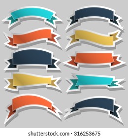 Set of colored ribbons, vector illustration