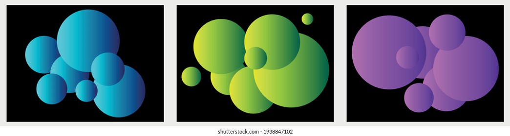 Set of colored round bars for text, modern background design with gradient and volume, for landing, website, presentation, logo, brochure, flyers