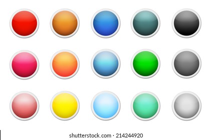 Set of colored round buttons