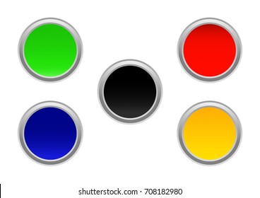 Set Colored Round Buttons Metal Frame Stock Vector (Royalty Free ...