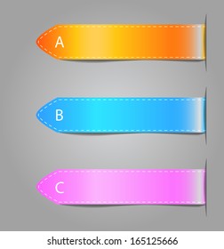set of colored shiny bookmark labels