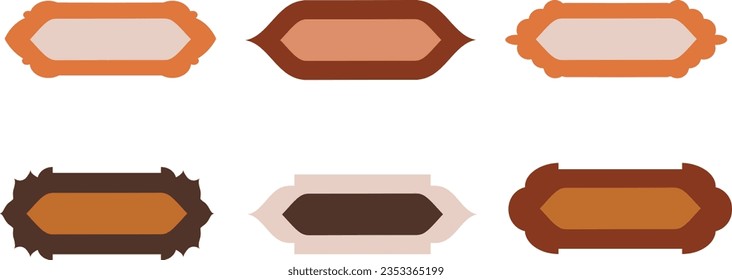 Conjunto de siluetas de colores de las ventanas islámicas.Conjunto de marcos árabes.Icono de símbolo de kareem de Ramadán.