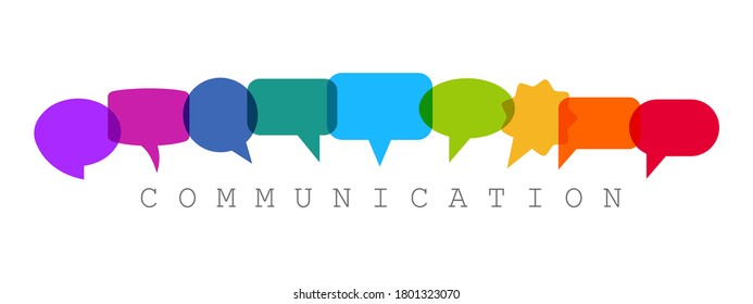 Set of colored speech bubble communication concept, chat sign - stock vector