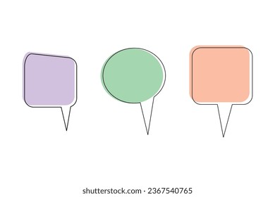 Set of colored speech bubble. Thought bubble vector illustration. Chat balloon with copy space.