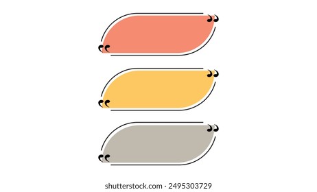 conjunto de burbujas de voz de colores, colección de cuadros de texto en varios colores