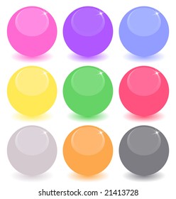 Set of colored spheres