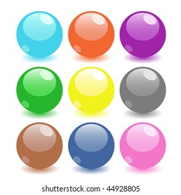 Set of colored spheres