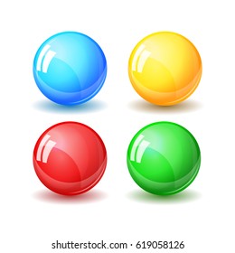 Set of colored spheres isolated on a white background