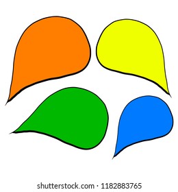 Set of colored sticker speech bubbles.