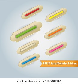 Set of colored stickers
