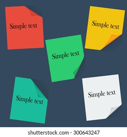 Set of colored stickers. Infographics template for presentations, flyers.