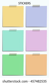  set of colored stickers isolated on white. vector