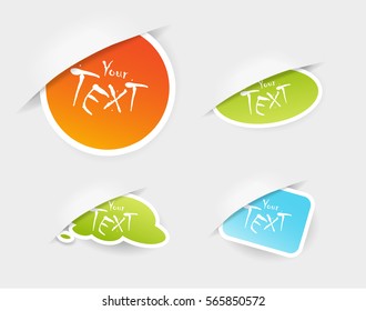 Set of colored stickers in pockets.