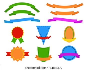 Set of colored stickers and ribbons for your design.