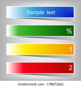 Set of colored stickers. Vector  illustration 