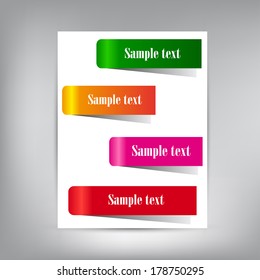 Set of colored stickers. Vector  illustration 