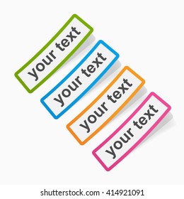 Set of colored sticky papers, banners. Vector illustration. 
