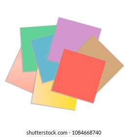 Set colored sticky papers - stock vector