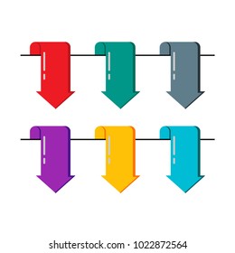 A set of colored strips. Ribbons