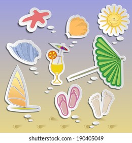 Set of colored summer bubbles thoughts