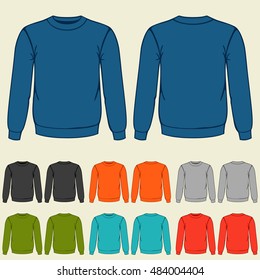 Set von farbigen Sweatshirts Vorlagen für Männer.