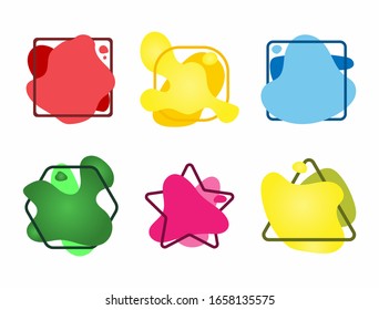 Set of colored templates from abstract shapes. Modern vector illustration for design.