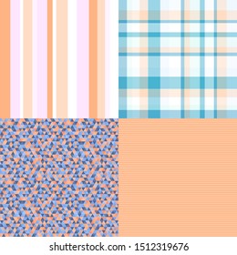 Set of colored textures. Seamless lined pattern. Striped multicolored background. Abstract wallpaper of the surface. Prints for design