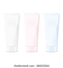 Set of colored tubes. Vector illustration for graphic design.