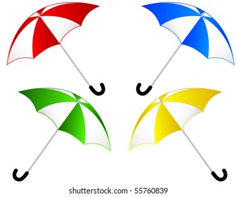 set of colored umbrellas