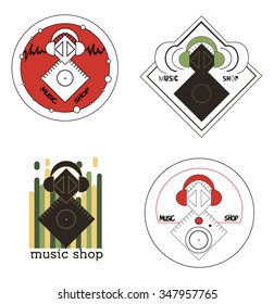 Set colored vector music icons 
